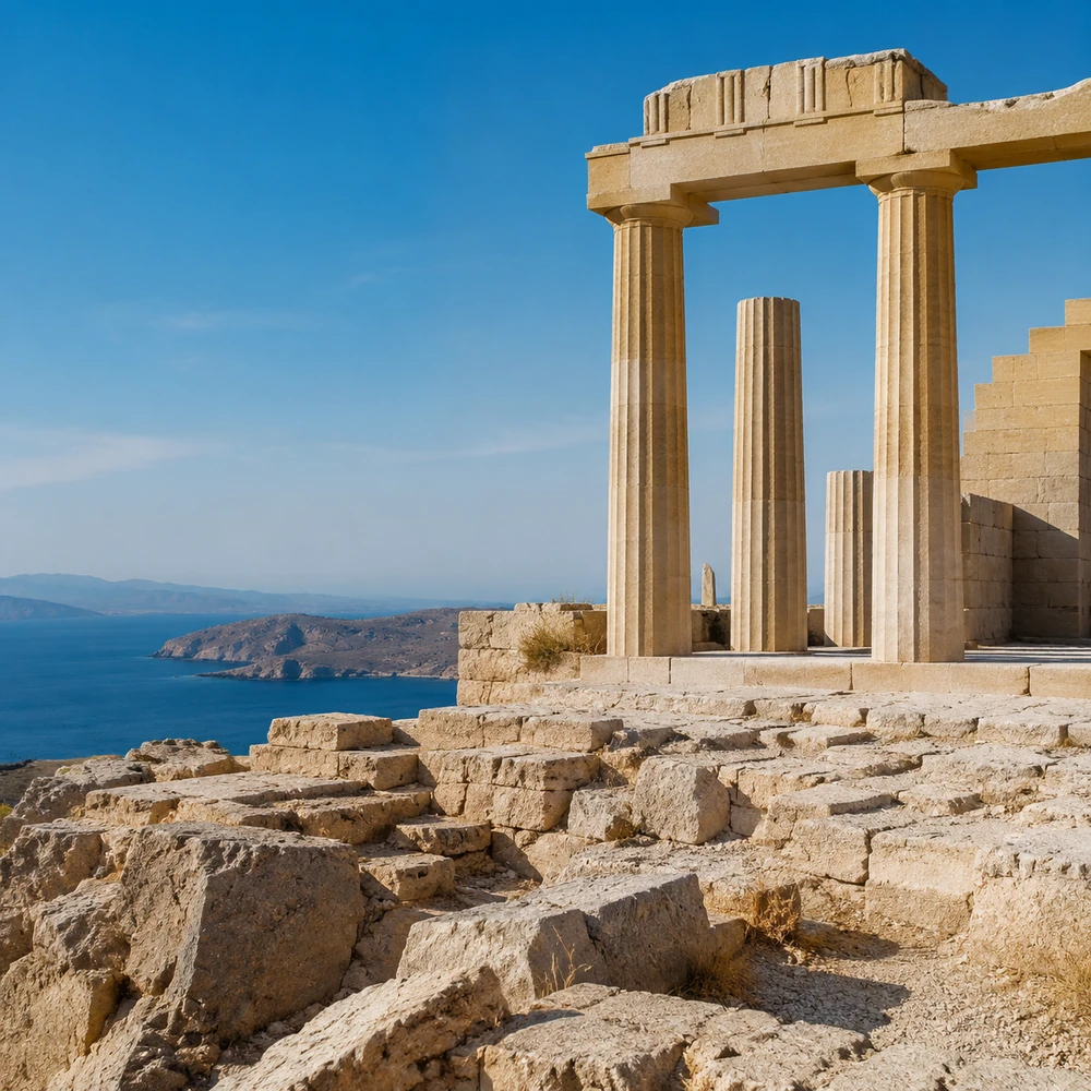 Αρχαίος ελληνικός ναός στο Αιγαίο, πολιτιστική κληρονομιά της Ελλάδας