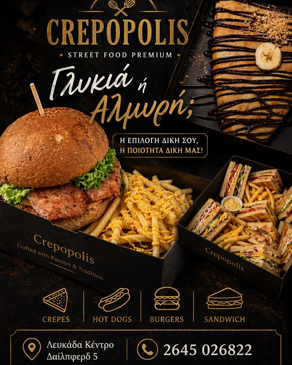 Crepopolis κρέπα burger και street food στη Λευκάδα