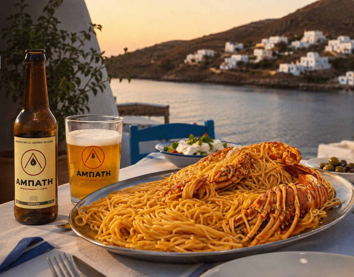 Η τοπική lager KYTHNOS BEER ΑΜΠΑΤΗ της Κύθνου